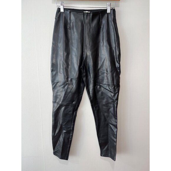 Abercrombie & Fitch‎ Womens Vegan Leather Pants Black Size small - Picture 1 of 8